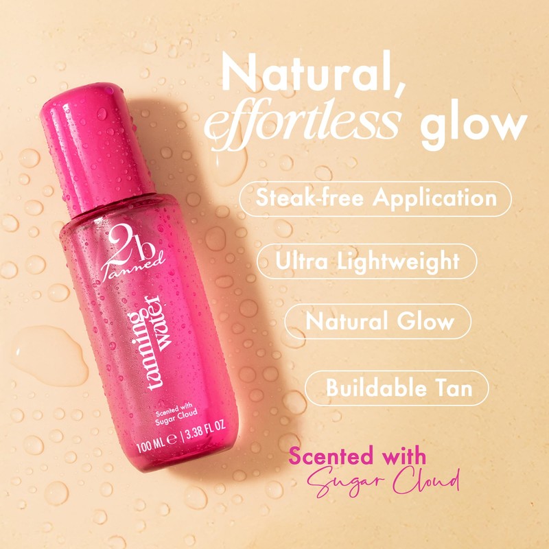 2bTanned Face Self Tanning Water, 100ml, Sugar Cloud Scent