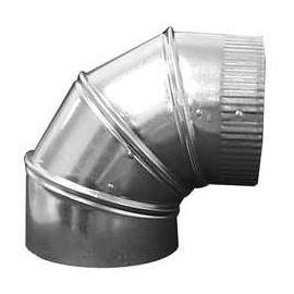 12" 90 Deg. Elbow Round Duct Fitting, 26 ga.