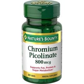 Nature’s Bounty Nature's Bounty Mega Chromium Picolinate Mineral Supplement Tablets 800mcg 50 Ct
