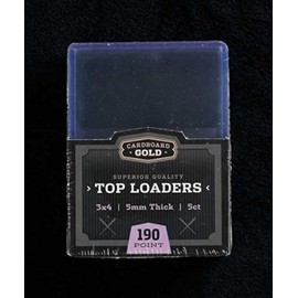 250 CBG 5mm 190pt Pro Top Loaders Toploaders Cardboard Gold 3" x 4" Case - Sealed 50x 5ct Packs KEEPS THICKER JERSEY CARDS ULTRA PROTECTED-FULL CASE