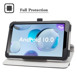 LiuShan 360 Degree Rotation PU Case Cover for 8" DIALN X8 Ultra/Vortex Tab 8 4G/Foxx T8 Plus/Sky Devices Elite T8/Elite Octa/Elite OctaMax/MAXWEST Nitro 8/Astro 8Q/Pritom L8/Coopers CP80,Black
