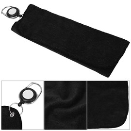 Magnetic Towel,Microfiber Golf Towel with Deep Waffle Pockets Industrial Strength Magnet for Strong Hold to Golf Carts or Clubs (One Size-Black)