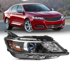 Aosky Headlight Assembly Compatible with 2014 2015 2016 2017 2018 2019 2020 Chevy Impala [Halogen Type] Projector Factory OE Replacement Black Housing Right Passenger Side RH