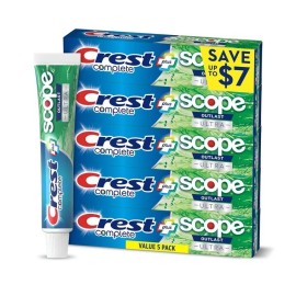 Crest Complete + Scope Outlast Ultra Toothpaste 6.3 oz, 5 Pack Fresh Mint.
