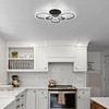 TEMINBU Modern LED Ceiling Light, Black 6 Rings Flush Mount