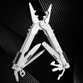 13 in 1 Portable Multifunction Tool Pliers Screwdrivers ire Stripper Folding Plier Pocket Cutter EDC Combination Tools for Outdoor Camping Fishing (Silver)