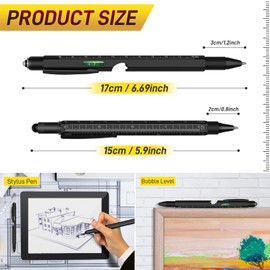 FLRMINGE Gifts for Men Dad Him, Fathers Day,Multi-Tool 2Pc Pen Set,9 in 1 Multitool Pen,Unique Christmas Gifts for Men, Husband, Dad, Tool Gadget for Men Women, Stocking Stuffers Gifts for Men(Black)