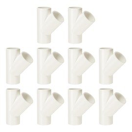 sourcing map 5 Pcs PVC Fitting, 3 Way 45 Degree 1 1/4" 1.3" PVC Connectors PVC Elbow PVC Pipe Fittings PVC Coupling PVC Furniture Corner Connector for DIY Garden Support Structure, White