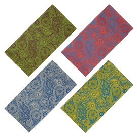 SMEHCF 4 Multipurpose Bandanas for Women Men Headband Balaclava Hair Head Scarf Face Half Airsoft Paintball Mask Neck Gaiters Breathable Reusable Washable Blue Yellow Red Green Cashew Flower