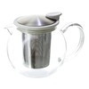 FORLIFE Bola Glass Teapot with Basket Infuser, 25oz./750ml., White