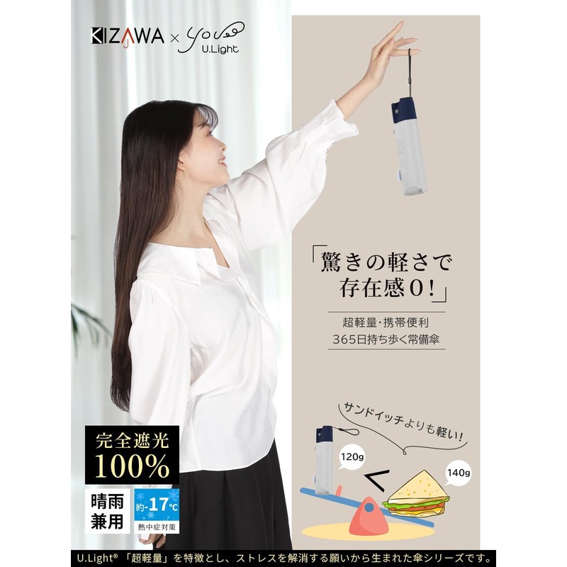 Kizawa Ultra Lightweight Carbon Parasol, 3.9 - 4.9 oz (110
