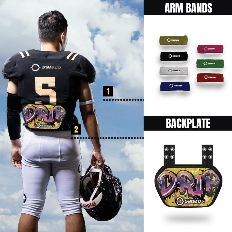O Shield DRIP Football Back Plate, Lower Back Pads for