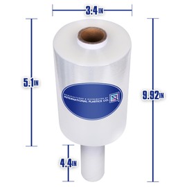 International Plastics Co. 12 Pack Industrial Mini Stretch Wrap/Film with Handle 5" 1000 ft Plastic Furniture Pallet Wrap Moving Supplies Shrink Wrap Cling Packaging Heavy Duty