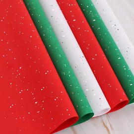 BEISHIDA 100 Sheets Christmas Glitter Tissue Paper Bulk, Red Green White Glitter Tissue Wrapping Paper for Gift Bags, 14 x 20 Inch Gift Wrap for Birthday Wedding Graduation DIY Crafts Holiday Flowers
