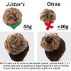 JJstar Hair Pieces Large Hair Ties for Women Curly Wavy