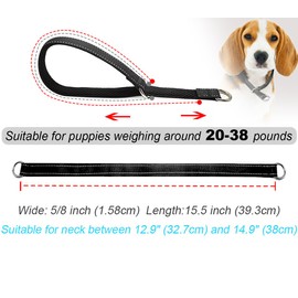 Mycicy Reflective Dog Choke Collar, Soft Nylon Training Slip Collar Suitable for Dog Weight Around 20-38 pounds (5/8" W x 15.5" L, Black)