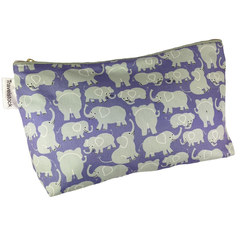 Kids Cotton Wash Bag - Playful Elephants