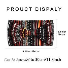 CharmeFleur Boho Headbands For Women Fashion Stretch Wide Hair Bands Knoted Turban Head Bands Yoga Running Sweatband Elastic Headband Stylish Wrap Headbands 4 Pack