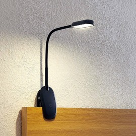 Najari LED Clamp Light (with Touch Dimmer) with Dimmable USB Port (Modern) in Black for Living Room and Dining Room (1 Lamp), for Standing