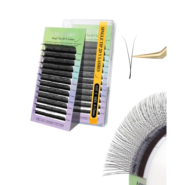 NAGARAKU Y Eyelash Extensions Supplies 2D Y Lash Easy Fan