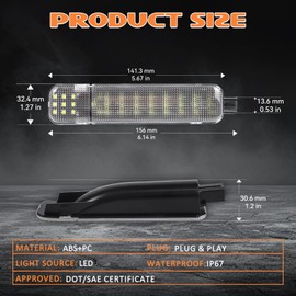 AreLokpri LED Interior Door Panel Light Compatible for 1997-2007 C-he-vy Series 1500 2500 3500 Pickup, Side Door Lights Courtesy Warning Lights, Clear lens White