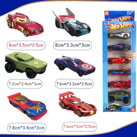 LJTXX Car Toy Set, 6 Pieces Toy Car for Children, Mini Racing Car Set, Die Cast Toy Cars, Cartoon Mini Cars, Vehicles, Birthday Gift, Suitable for Children from 3 Years