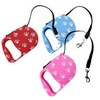 Retractable Paw Print Lead for all Pets (Red)