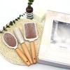 【Natural Craftsmanship】3-Piece Beechwood Handle Comb Set - Long Cushion Square/Oval