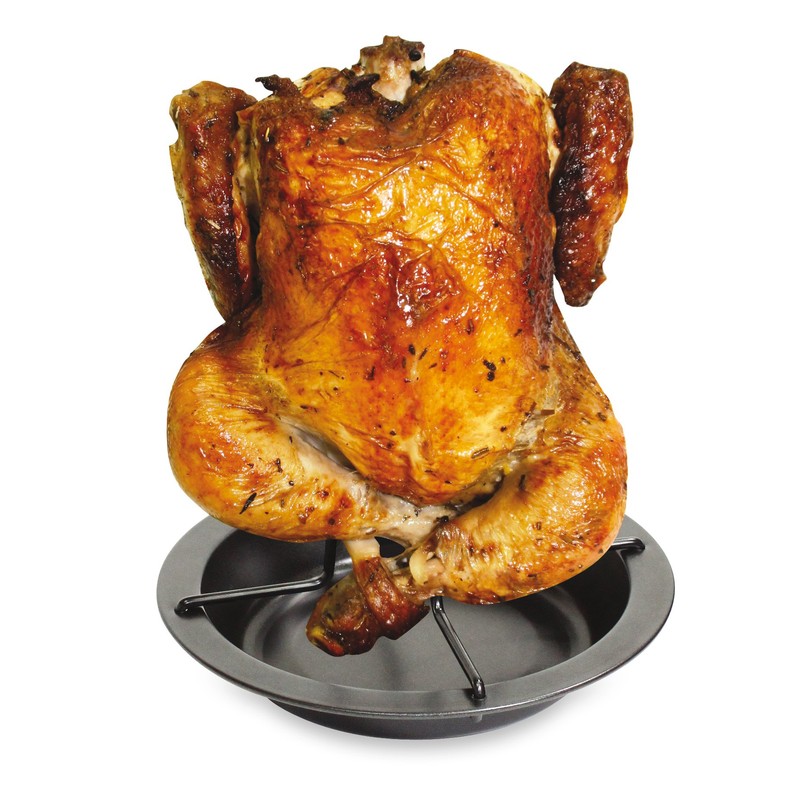 Fackelmann Chicken Roaster, with Bowl, Vertical Holder with Drip Pan,