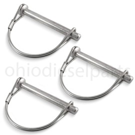 Stainless Steel PTO Round Shaft Locking Trailer Hitch Pin 5/16" x 2-1/4" (Pack of 3)
