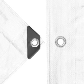 Heavy Duty Tarp Waterproof Cover | White, 6' x 8' 10 Mil Thick | Rip Proof Tarps | Thick Weave Material, UV Resistant Great for Tarpaulin Canopy Tent, Boat, RV or Pool Cover