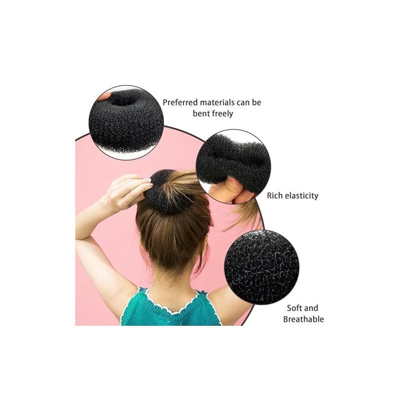 12 Pack Hair Donuts for Buns, 25 Pcs U Shaped