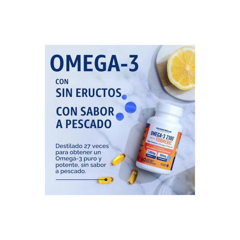 Ocean Blue Aceite de Pescado Omega-3 Triple Potencia 2100