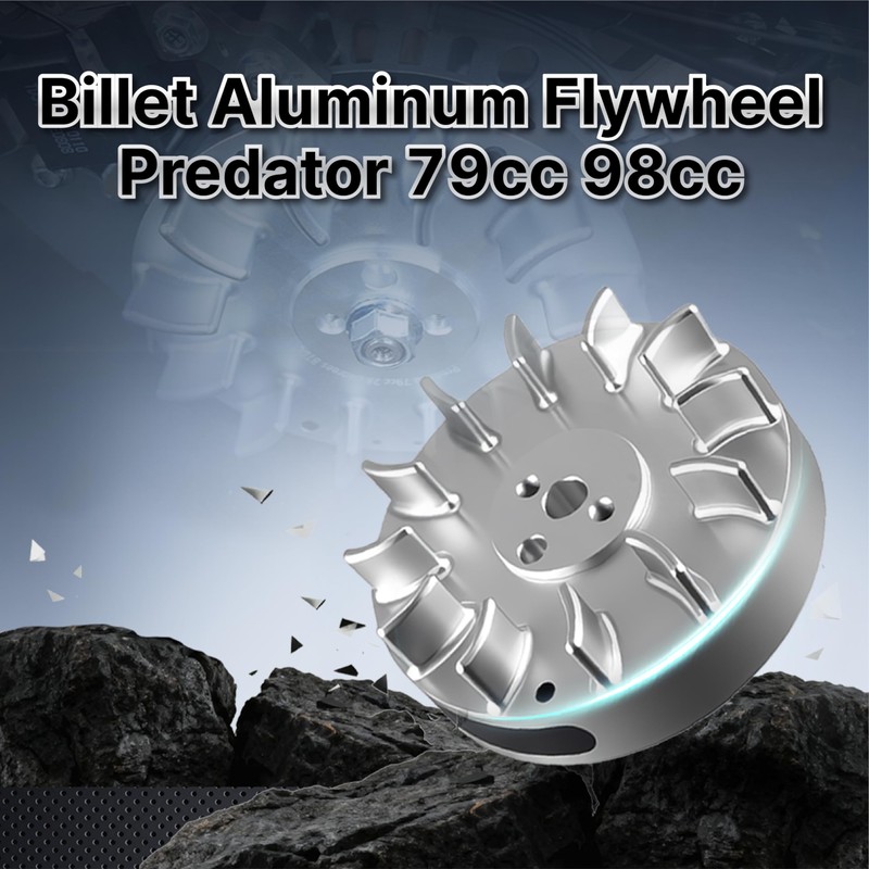 Hanyosa Billet Flywheel for Predator 79cc 98cc Silver