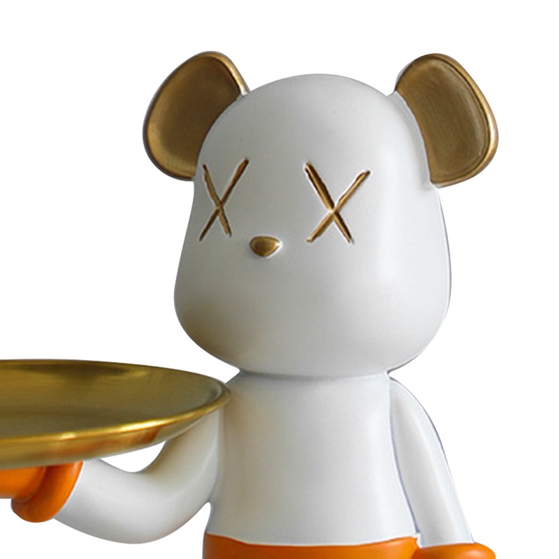 Bear Storage Tray Cute Resin Decorative Funny Trendy Bear Sculptures