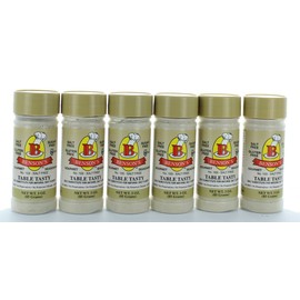6-Pack Table Tasty Salt Substitute No Potassium Chloride Substitute for Salt - 6 3 oz Bottles with Shaker (Pack of 6)