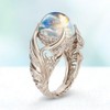 Gixaxak Angel Wings Moonstone Zircon Full Diamond Ring Natural Moonstone