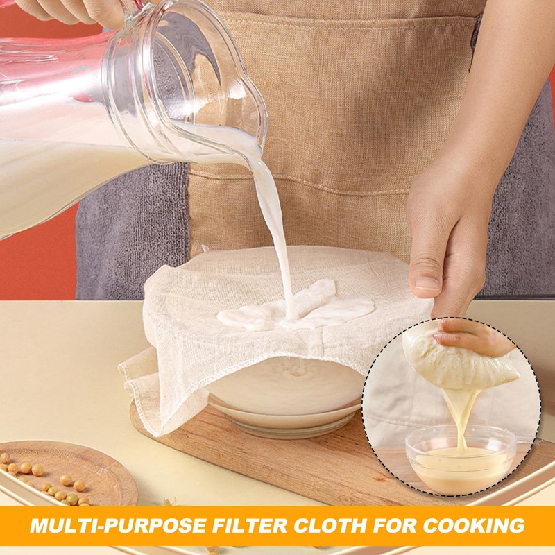 Passiertuch Wiederverwendbar 50x50cm Käsetuch Cheesecloth Waschbares Leinentuch Abseihtuch Seihtuch zum
