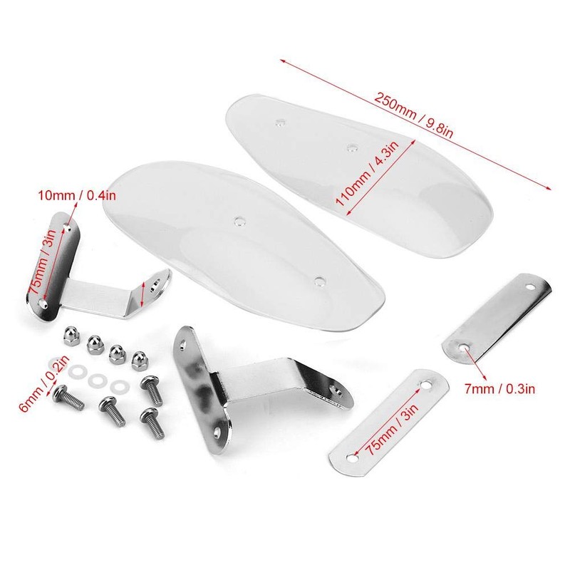 Qiilu Universal Motorcycle Hand Guard Acrylic + Aluminium Alloy Wind
