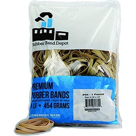 Rubber Bands, Rubber Band Depot, Size #64, Approximately 320 Rubber Bands Per Bag, Rubber Band Measurements: 3-1/2" x 1/4'' - 1 Pound Bag