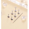 MJust Threadless Titanium Nose Rings Stud, 20G CZ Push in