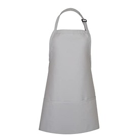 Fame Fabrics 82809 F10 3 Pocket Adjustable Neck Bib Apron, Silver