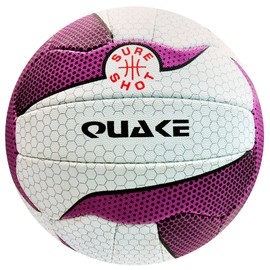 Sure Shot Unisex Sure Shot quake Netball In White and Purple Size 5, White/Purple, 5 UK