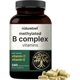 Methylated B Complex Vitamins, 240 Veggie Capsules | Multivitamin B Complex | B12, Folate, Biotin & More – with Natural Vitamin C, E, Choline & Inositol – Immune, Energy, & Prenatal Support