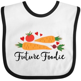 inktastic Future Foodie Cute Vegetable Baby Bib White and Black 2b13e