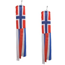 WindSock Flag 2 Pack,Stripes Wind Socks For Yard And Garden Flag,Front Porch Hanging Waterproof Suitable For Every Season,40Inch. (Norway-015)