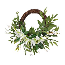 SM SunniMix 20 inch Wreath Seasonal Wreath Multipurpose Artificial Flower Wreath Wall Ornament for Outside Front Porch Festival Valentine