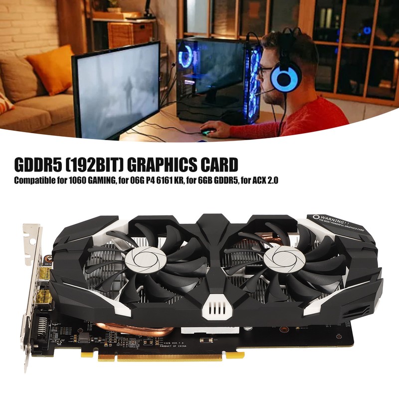 GDDR5 Graphics Card for GTX1060 6GB 192bit Double Fans 4K