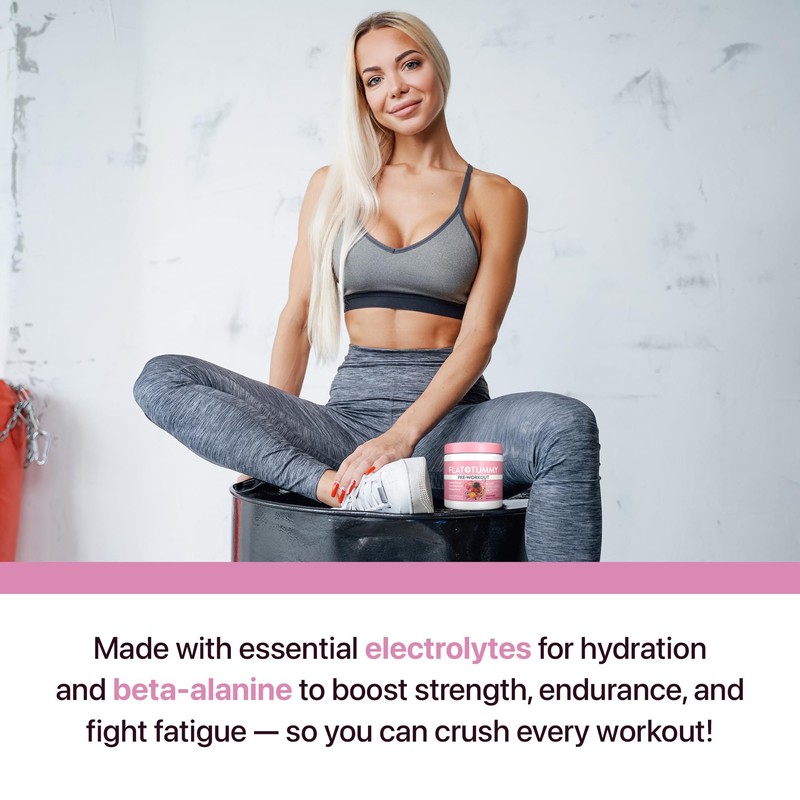 Flat Tummy Pre Workout Powder for Women – Energy, Endurance,