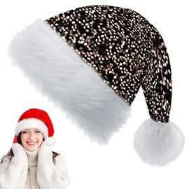 Christmas Hat Sequins for Kids Adults 30x45cm Luxury Christmas Hat Plush Santa Hat Unisex Santa Hat Santa Hat Santa Hat Costume Gifts for Women